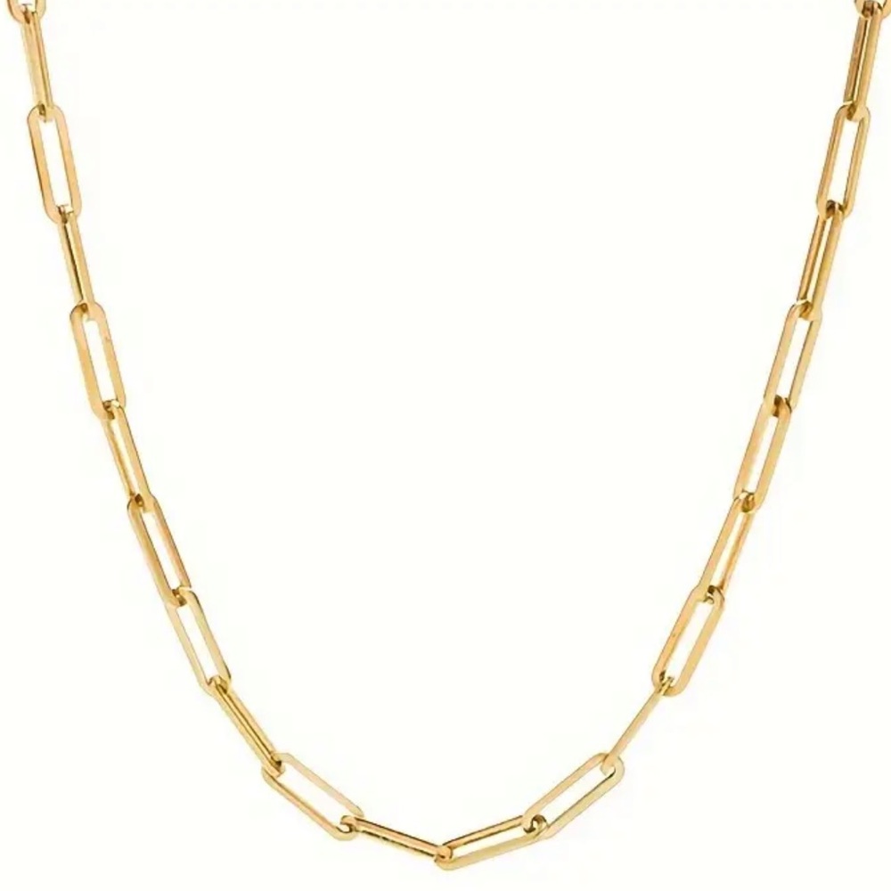 NWT gold paper clip chain necklace